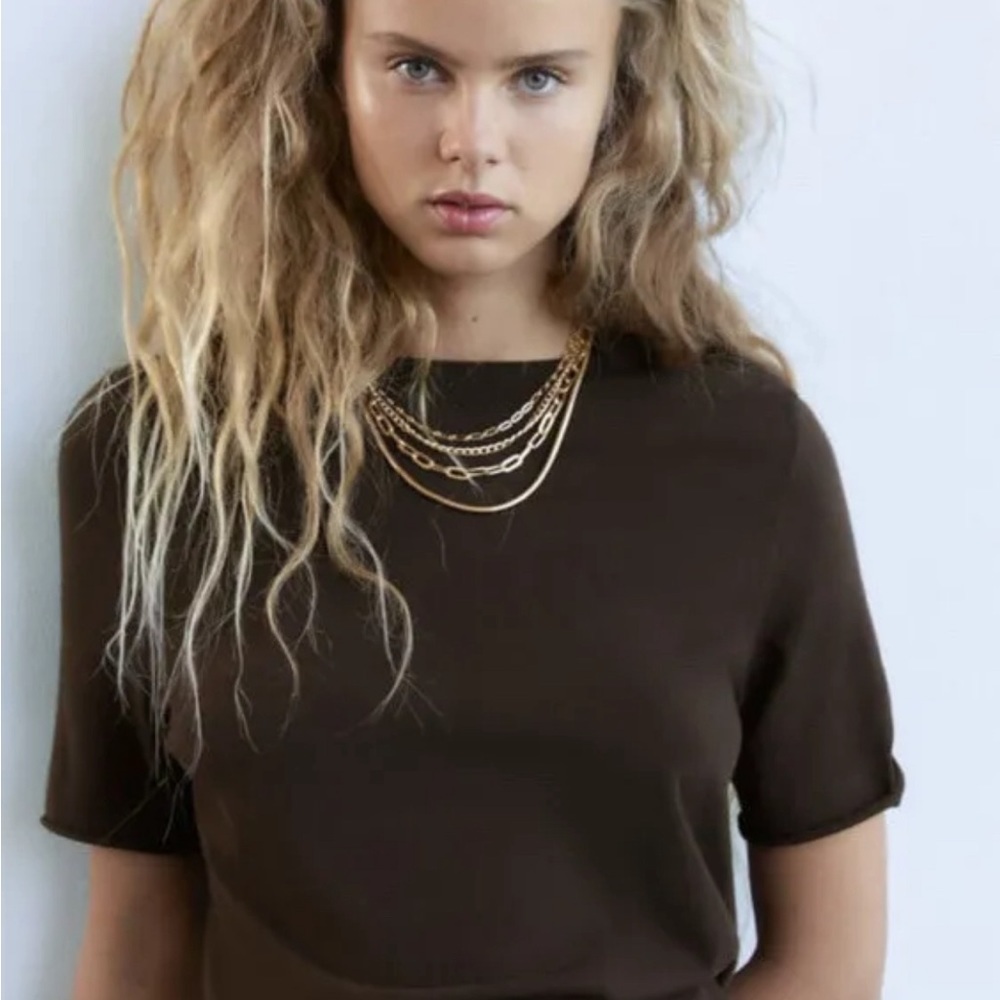 ZARA GOLD MULTI-CHAIN 3 IN 1 NECKLACE BRAND NEW WITH TAGS